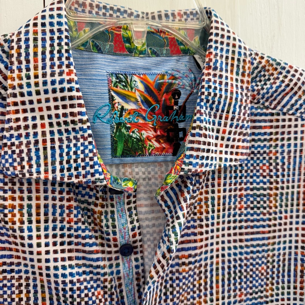 Mens ROBERT GRAHAM Multicolored Button-Up Shirt • XL Excellent Condition - Picture 3 of 12